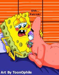 2boys bed blowjob blush fellatio gay male male/male male_only nickelodeon oral patrick_star sea_sponge self_upload smooth_skin spongebob_squarepants spongebob_squarepants_(character) spongebob_squarepants_(series) starfish tagme toonophile yaoi