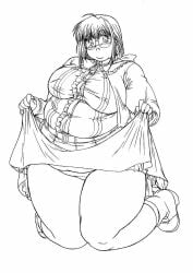 bbw dress dress_lift girl_with_glasses harumi_kaneda plus_size