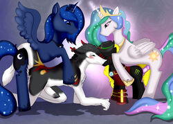 alicorn anal blush equine friendship_is_magic gustav horn horse kissing male mammal my_little_pony nabkis nautilusta penis pony princess_celestia_(mlp) princess_luna_(mlp) sergal wings woona yaoi