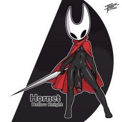 1futa black_skin breasts futanari hollow_knight hornet_(hollow_knight) irregular_fetishes penis testicles