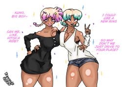 2d 2d_(artwork) 2female 2girls accessories accessory ahe_gao ahegao_face akane_tendo ass bangs big_ass big_breasts big_butt big_hips big_thighs bikini bimbo bimbo_body bimbofication bleached_blonde_hair blonde_female blonde_hair blonde_hair_female boobs_bigger_than_head bra braid braided_hair braided_ponytail breasts chinese_clothes corruption cyan_hair different_eye_color dress dyed_hair earrings embarrassed english_text female female_focus female_only gigantic_breasts gyaru gyaru_gal gyarufication gyarufied heart heart_symbol hoodie hotpants keyaruki long_fingernails makeup martial_arts_uniform massive_breasts obedience peace_sign personality_change pink_eyes pink_hair pink_tips punk ranma-chan ranma_1/2 ranma_saotome rings school_uniform schoolgirl schoolgirl_uniform seductive seductive_eyes seductive_look shiny_skin signature simple_background skimpy skimpy_bikini skimpy_clothes smug smug_face smug_grin solo solo_focus sparkles standing tan_body tan_skin tanned_skin text thick_thighs thighs thong tongue tongue_out transformation twitter_link voluptuous voluptuous_female