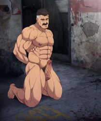 balls bara boner erection facial_hair invincible male male_only moustache muscles muscular nolan_grayson nude omni-man penis ryans solo solo_male