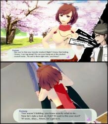 3d bookie crossover danganronpa dialogue english_text hinata_hajime imminent_oral koikatsu kotone_shiomi oral persona persona_3