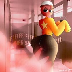ass ass ass_focus black_eyes black_pants butt_focus dandy's_world dandys_world fart fart_cloud fart_everywhere fart_fetish farting female fully_clothed gigi_(dandy's_world) liminal_spaces red_fart samkeeydraws samkvevo smile smiling thicc thick thick_ass thick_legs thick_thighs yellow_blouse