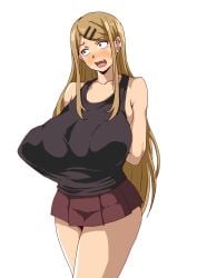 endou_saya_(dagashi_kashi) huge_breasts sacaprico tight_clothing