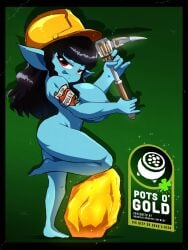 1girls black_hair blue_nipples blue_skin blue_tongue blunt_bangs breasts completely_nude deep_rock_galactic female full_body gold hard_hat huge_breasts long_hair nipple_peek nude pickaxe pinky_out pointy_ears red_eyes shortstack shoulder_tattoo side_braids sideboob skarlet_jewel_cv05 solo standing standing_on_one_leg tattoo thick_thighs tongue tongue_out