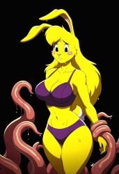 ai_generated blush female female_only furry jazz_jackrabbit_(series) lori_jackrabbit sweating