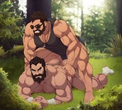 balls bara beard body_hair bulge facial_hair flaccid gay hired_gun_graves league_of_legends malcolm_graves male male_only muscles muscular muscular_male nude penis ryans udyr vandal_series