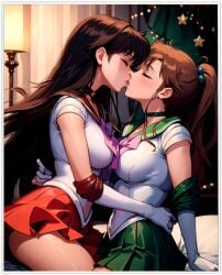 2girls ai_generated bishoujo_senshi_sailor_moon flirting girl_on_girl kissing lesbian_couple lesbian_domination lesbian_kiss lesbian_sex lovers makoto_kino rei_hino sailor_jupiter sailor_mars yuri