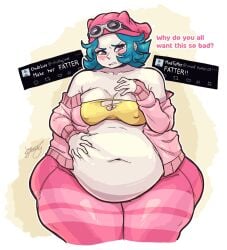 bbw big_belly disgusted fat_belly fat_girl hand_on_belly skoddy tagme weight_gain