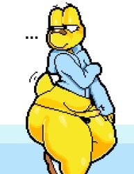 1boy anthro blush bulge clothing ellipsis embarrassed erection femboy footwear genitals half-closed_eyes jacket koopa koopa_troopa koops looking_away male male_only mario_(series) narrowed_eyes nintendo paper_mario parkercc penis scalie shell-less shoes side_view small_penis solo somescrub tail thick_thighs third-party_edit thong topwear underwear wide_hips yellow_body