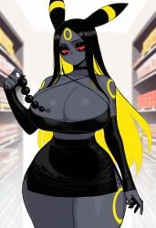 1girls ai_generated anthro big_ass big_breasts curvaceous curvy curvy_figure female female_only huge_ass huge_breasts pokemon pokemon_(species) solo thick_thighs umbreon voluptuous voluptuous_female wide_hips