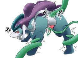 achi anal anal_sex blush legendary_pokemon male male_only nintendo penetration penis pokemon pokemon_(species) red_eyes suicune tentacle video_games