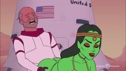 2d 2d_animation alien alien_girl alien_humanoid animated astronaut bald balding banging cartoon cartoony doggy_style green_skin mp4 sex sound space tagme trip_tank video