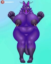 animated big_breasts furry obese original_character renangelt1 wendigo