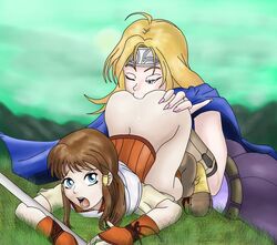 2girls anilingus ass_grab ass_up bottomless clothing female female_only female_rimming_female fire_emblem fire_emblem:_radiant_dawn glazen glazinbuns heather_(fire_emblem) mist_(fire_emblem) multiple_girls nintendo oral rimjob rimming saliva source_request surprised wink yuri