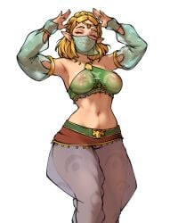 1girls 2024 blonde_hair breasts breath_of_the_wild closed_eyes digital_media_(artwork) female female_only gerudo_outfit gerudo_set_(zelda) gerudo_top gerudo_veil gerudo_zelda greaterkeytattoos light-skinned_female nipples nipples_visible_through_clothing pointy_ears princess_zelda solo solo_female tears_of_the_kingdom the_legend_of_zelda the_legend_of_zelda:_breath_of_the_wild transparent_clothing white_background zelda_(breath_of_the_wild) zelda_(tears_of_the_kingdom)