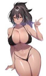 1girls big_breasts bikini bikini_bottom bikini_top breasts hourglass_figure indie_virtual_youtuber long_hair neon_harper nonbinary panties ponytail smile solo tan_body tanned tummy twitch virtual_youtuber wide_hips