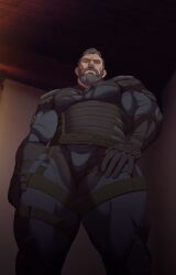 balls bara beard bulge facial_hair flaccid male male_only muscles muscular penis ryans sam_fisher solo solo_male splinter_cell