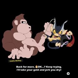 bikini cum donkey_kong donkey_kong_(series) donkey_kong_bananza ejaculation erection footjob foreskin fur_coat furry gay gold_(metal) golden_bikini incubus-valentine large_penis looking_pleasured male male/male masterbation monkey_feet penis prehensile_feet size_difference sling_bikini small_dom_big_sub small_penis text tip_stimulation uncircumcised void_kong