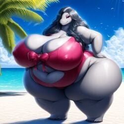 ai ai_generated belly big_belly big_breasts breasts chubby chubby_female female looking_at_viewer manatee mommy nipple_piercing obese obese_female overweight overweight_female thepyromancerfox
