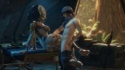 16:9 alien alien_vs._predator_(franchise) armor bodily_fluids bottomwear bottomwear_down bravo44_(artist) clothed clothing colonial_marines cum cum_in_pussy cum_inside dreadlocks duo ejaculation feet female furniture genital_fluids hand_on_butt headgear helmet hi_res human humanoid male male/female mammal mandibles moan on_table pants pants_down partially_clothed penetration predator_(franchise) science_fiction sideways split_jaw table table_sex vaginal_penetration vaginal_penetration weapon widescreen yautja