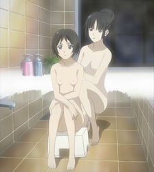 2girls female ga-rei_zero isayama_yomi long_hair multiple_girls nude short_hair tsuchimiya_kagura yuri