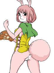 1girls 2015 anthro anus ass big_tail bottomless bunny_ears bunny_girl bunny_tail cape carrot_(one_piece) clothed clothing corset female female_only fur furry furry_only gloves hair half-dressed kurita lagomorph long_ears looking_at_viewer mammal mink_tribe one_piece pink_fur pink_hair pussy rabbit simple_background solo white_background white_sclera