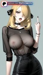 1girl 1girls 2026 ai_generated artist_name black_nails blonde_hair boobs breasts bust chest choker covered_nipples cynthia_(pokemon) electroworld exposed_nipples goth goth_girl grey_eyes hair_over_one_eye hi_res high_quality high_resolution highres jewelry long_hair nail_polish nipples nipples_outside patreon patreon_username pokemon see-through solo stable_diffusion tits tongue tongue_out watermark wet wet_clothes wet_shirt