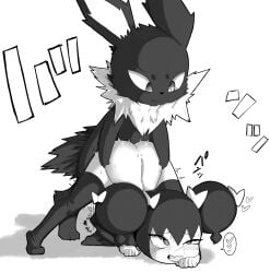 absurd_res akatosh_el_shota_furro anthro duo eeveelution female feral generation_1_pokemon generation_5_pokemon gothorita hi_res jolteon jolteon_n male male/female nintendo pokemon pokemon_(species)