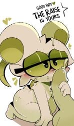 absurd_res anthro bedroom_eyes big_ears blush blush_lines bodily_fluids butt chest_tuft cum cum_on_face cumshot dialogue ejaculation eyewear femboy freckled_butt freckled_shoulders freckles fur genital_fluids genitals glasses green_eyes green_eyewear green_glasses green_tail guide_lines handjob heart_eyes heart_symbol hi_res house_mouse kissing kneeling male male/male mammal mistakeharvest motion_lines mouse mr.rod_(nosensebeing) murid murine narrowed_eyes nosensebeing nude penile penis penis_kissing rodent seductive sex shortstack shortstack_male slurping sound_effects submissive submissive_male tail text tuft white_body white_fur