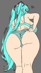 hatsune miku from vocaloid by theoneand0din