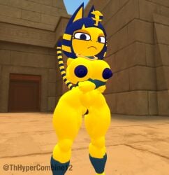 1girls 3d 3d_(artwork) animal_crossing ankha ankha_(animal_crossing) anthro anthro_female blue_areola blue_hair blue_nipples boobs breasts cat cat_ears cat_girl cat_tail cobra_tiara crossed_arms curvaceous curvaceous_female curvaceous_figure curvy curvy_female desert domestic_cat feline feline_humanoid female female_anthro female_focus female_only garry's_mod hands_crossed hips looking_at_viewer naked naked_anthro naked_female nintendo nipples nude nude_anthro nude_female outdoor_nudity outdoors pyramid solo solo_anthro solo_female source_filmmaker source_filmmaker_(artwork) tail thhypercombine12 thick_thighs watermark yellow_body yellow_fur yellow_skin