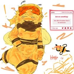 1boy arms bee bee_wings bluboiiii blushing bumble_bee_elliot colored_sketch cuntboy cute dripping_pussy elliot_(forsaken) elliot_(work_at_a_pizza_place) forsaken_(roblox) honey neck_tuft orange_hat pussy pussy_juice request roblox roblox_game robloxian self_upload sketch stinger stinger_tail stomach strawpage strawpage_request thick_thighs thighs tits vagina wings yellow_body yellow_fur