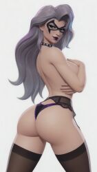 big_ass big_butt black_cat_(marvel) breast_grab chest felicia_hardy marvel marvel_comics marvel_rivals spider-man_(series) teasing white_hair