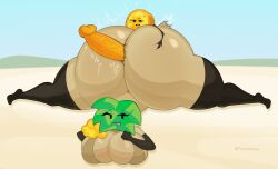 1boy 1girls ass assjob battle_for_dream_island bfdi big_ass big_penis buttjob cock coiny dick disembodied_penis edit fan_edit fat_ass female fromariels hotdogging huge_ass looking_back male massive_ass object_show object_shows outside palmy_(bfdi) penis schutzzone_germania shiny_skin the_power_of_two