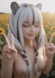 1female 1girls 2026 5_fingers accurate_body_type aged_up aged_up_character aged_up_female ai_assisted ai_generated arms_up atla_fayon bangs bangs_between_eyes bare_shoulders black_eyelashes black_hair blind bright_light bright_lighting cinematic cinematic_lighting civitai closed_eyes coloredbin.ai cute cute_boobs cute_breasts cute_expression cute_face cute_female cute_girl cute_nipples cute_tits demihuman dramatic_lighting dynamic_angle eyelashes fair-skinned_female fair_skin fair_skinned_female flower_field flowers front_view front_view_female front_view_focus front_view_upper_body fully_naked fully_naked_female fully_naked_girl fully_nude fully_nude_female grass grass_field hair_accessories hair_accessory hair_between_eyes hair_strand hair_strands hair_tubes half_human hands_up long_hair loose_hair_strand medium_boobs medium_breasts medium_tits midriff outdoor_exposure outdoor_nudity outdoors outside outside_nudity petite petite_body petite_boobs petite_breasts petite_female petite_tits pink_areola pink_lips pink_nipples portrait realism realistic rosy_cheeks seductive seductive_pose semi-anthro slender slender_body slender_waist slim_female slim_figure slim_girl slim_waist smile smiling smiling_at_viewer smiling_female soft_lighting soft_lips soft_skin sunlight sunlight_rays sunny tate_no_yuusha_no_nariagari the_rising_of_the_shield_hero tiger tiger_ears tiger_girl tigergirl twin_braids twintails twintails_(hairstyle) two-tone_hair two_tone_hair upper_body upper_body_focus upper_body_front_view upper_body_only white_hair v_sign double_v double_v_sign double_peace_sign peace_sign
