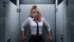 ai_generated balls blacklight9699 blonde_hair blue_eyes breast_expansion breast_growth breast_growth_(enlargement) cock futanari gwen_stacy huge_cock hyper_penis marvel navel nervous no_bra no_panties penis penis_expansion pink_highlights pubic_hair scared school_uniform schoolgirl schoolgirl_uniform seedance_2.0 skirt sound spider-gwen spider-gwen_(spider-verse) spider-man:_into_the_spider-verse spider-man_(series) tie transformation vein veins veiny_penis veinythighs video voice_acted