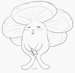 animal_genitalia blush cum female feral looking_at_viewer monochrome nintendo one_eye_closed open_mouth pencil_(artwork) plant pokemon pussy simple_background solo traditional_media_(artwork) video_games vileplume white_background wink yaroul