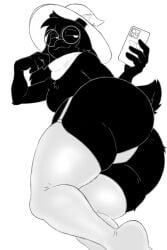 omega80473 ralsei ralsei_with_black_fur deltarune undertale_(series) femboy male male_only femboy_only solo furry anthro furry_male solo_male solo_femboy 2d 2026 twitter_link ass ass_focus big_ass glasses hat witch_hat black_body black_fur black_and_white 1femboy thighs thick_thighs thighhighs white_thighhighs tail smug underwear white_underwear plain_background white_background