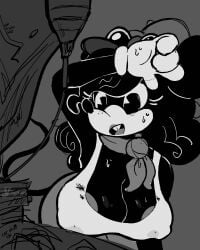 areolae_slip big_breasts black_and_white furry mouse mouse:_p.i._for_hire mouse_p.i. rubber_hose_style tammy_tumbler toony