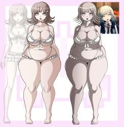 1girls before_and_after belly bikini blush blushing chubby chubby_female comparison danganronpa danganronpa_2:_goodbye_despair danganronpa_2x2 erect_nipples fat_female gigantic_thighs hard_nipples huge_ass huge_breasts huge_thighs mole_on_breast muffin_top naked_female nanami_chiaki navel naver open_mouth pudgy_belly pussy pussy_outline pussy_peek solo thick_thighs venus_body weight_gain wide_hips