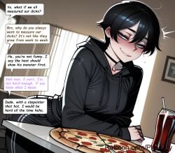 phanary patreon patreon_username patreon_link absurdres aesthetic ai_generated anime anime_style blurred_background comic comic_page comic_panel comic_strip cover_page dialogue digital_art digital_painting english high_quality highres line_art long_comic manga_style multiple_panels soft_shading speech_bubble 1girls 1girl 1female solo_focus big_breasts huge_breasts large_breasts big_ass large_ass bubble_butt bubble_ass thick curvy curvy_figure curvy_female curvy_body curvy_hips curvy_thighs sexy sexy_pose sexy_body sexy_female beautiful beautiful_girl beautiful_female cute cute_face slut bitch 2026 blush blushing blush_lines blushing_female text text_bubble text_box text_focus english_text english_dialogue khalys_(phanary) oc original original_character tomboy solo breasts looking_at_viewer smile short_hair blue_eyes black_hair long_sleeves hair_between_eyes food choker pants indoors hood cup window hoodie black_choker hood_down bags_under_eyes black_hoodie pizza