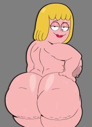 cartoon_network weird00d mary_wendell clarence milf chubby chubby_female fat_ass thick_thighs thick_ass cellulite sweat sweating self_upload blonde_hair blonde_female solo solo_female female_only 1girl big_areola backview gray_background big_breasts big_tits big_ass thick