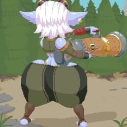 animated ass big_breasts big_butt blush bodily_fluids bouncing_ass breasts bubble_butt female female_focus hair huge_butt humanoid humanoid_focus league_of_legends purple_body purple_skin riot_games shortstack solo_focus spinneborg sweat sweatdrop sweaty_butt tagme tencent tristana video white_hair yordle