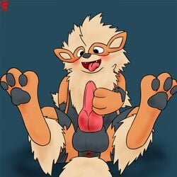 3_toes absurd_res animal_genitalia anus arcanine balls black_eyes black_fur blonde_hair blush canine canine_penis chest_tuft cute erection fur gipbandit hair hi_res male mammal masturbation nintendo open_mouth orange_fur pawpads paws penile_masturbation penis pokemon pokemon_(species) simple_background sitting smile solo spread_legs spreading stripes teeth toes tongue tongue_out tuft video_games yellow_fur