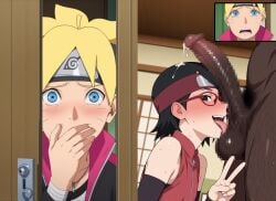 1boy1girl 1girls 2boys ai_generated areolae balls black_eyes black_hair blonde_hair blue_eyes blush boruto:_naruto_next_generations breasts caught caught_in_the_act censored cheating cheating_girlfriend completely_naked completely_naked_female completely_nude completely_nude_female completely_nude_male crying cuckold dark-skinned_male drool drooling erect_nipples erection faceless_male female forehead_protector glasses headband hi_res high_resolution highres kneeling konohagakure_symbol licking licking_penis light-skinned_female light-skinned_male light_skin looking_at_penis male male_pov multiple_males naked naruto naruto_(series) netorare nipples nose_blush ntr nude nude_female nude_male on_knees open_mouth oral pale-skinned_female pale_skin peace_sign penis penis_awe petite pink_nipples pov pov_male saliva saliva_drip saliva_trail sarada_uchiha shonen_jump short_hair shounen_jump shueisha small_breasts smile sparda_(artist) straight sweat sweatdrop sweating sweaty sweaty_body teasing teenage_female teenager testicles thighs uchiha_sarada uzumaki_boruto v_sign very_high_resolution walk-in weekly_shonen_jump weekly_shounen_jump whisker_markings