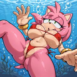 1girls ai_generated amy_rose drowning female hedgehog peril sega sexfightfun snuff solo sonic_(series) sonic_the_hedgehog_(series) tagme underwater underwater_peril