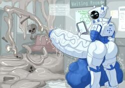 jaymesvore clyde_(jaymesvore) robot nurse vore hospital waiting_room medical_robot android android_boy robot_boy robot_femboy recycling recycling_symbol fatal_vore fatal death dead dead_prey two-tone_body blue_body white_body hyper hyper_penis hyper_cock hyper_dick hyper_balls hyper_testicles hyper_genitalia onomatopoeia crunch churn churning churning_balls churned throb throbbing throbbing_penis throbbing_cock throbbing_dick movement movement_lines excessive_cum excessive_genital_fluids cum cumshot orgasm cum_on_floor cum_on_walls cum_on_wall cum_on_ceiling cum_everywhere remains skeleton bone bones bones_in_cum bones_in_balls skull ribcage jawbone detached_jawbone vein veined_penis veiny veins veiny_cock veiny_dick veiny_penis bone_bulge bone_bulges vore_balls vore_bulge broken_bone broken_bones digestion fatal_digestion cum_digestion cock_vore english english_language english_text english_dialogue casual_vore murder