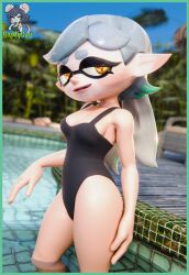 marie_(splatoon) splatoon slymyguy solo_female swimsuit poolside tagme